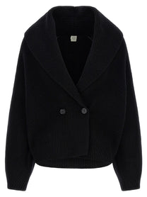 Toteme Shawl Lapel Cardigan Black
