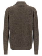 Brioni Shawl Neck Cardigan Brown, view 2