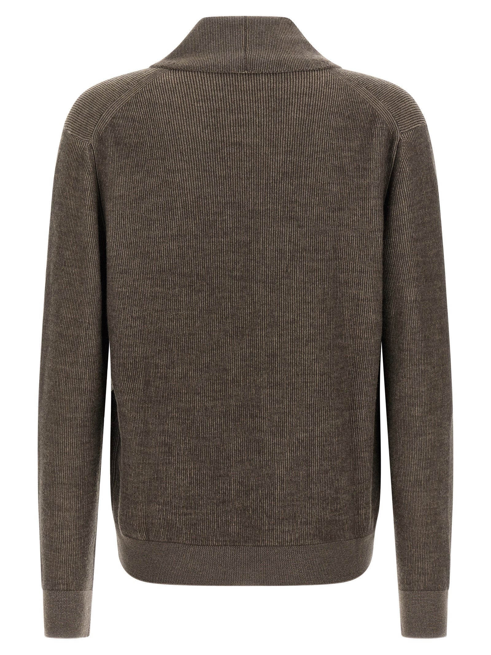 Brioni Shawl Neck Cardigan Brown