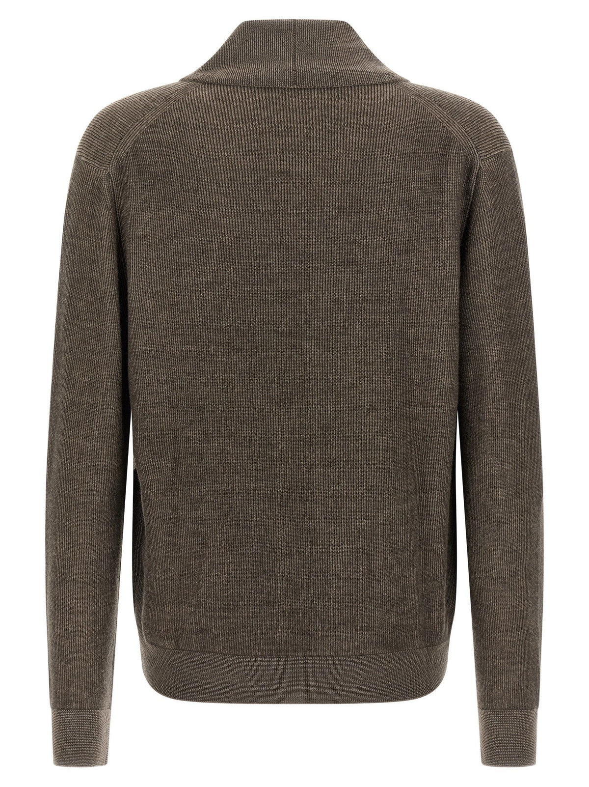 Brioni Shawl Neck Cardigan Brown, view 2