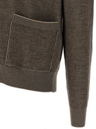 Brioni Shawl Neck Cardigan Brown, view 4