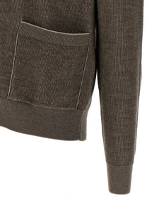 Brioni Shawl Neck Cardigan Brown