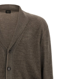 Brioni Shawl Neck Cardigan Brown