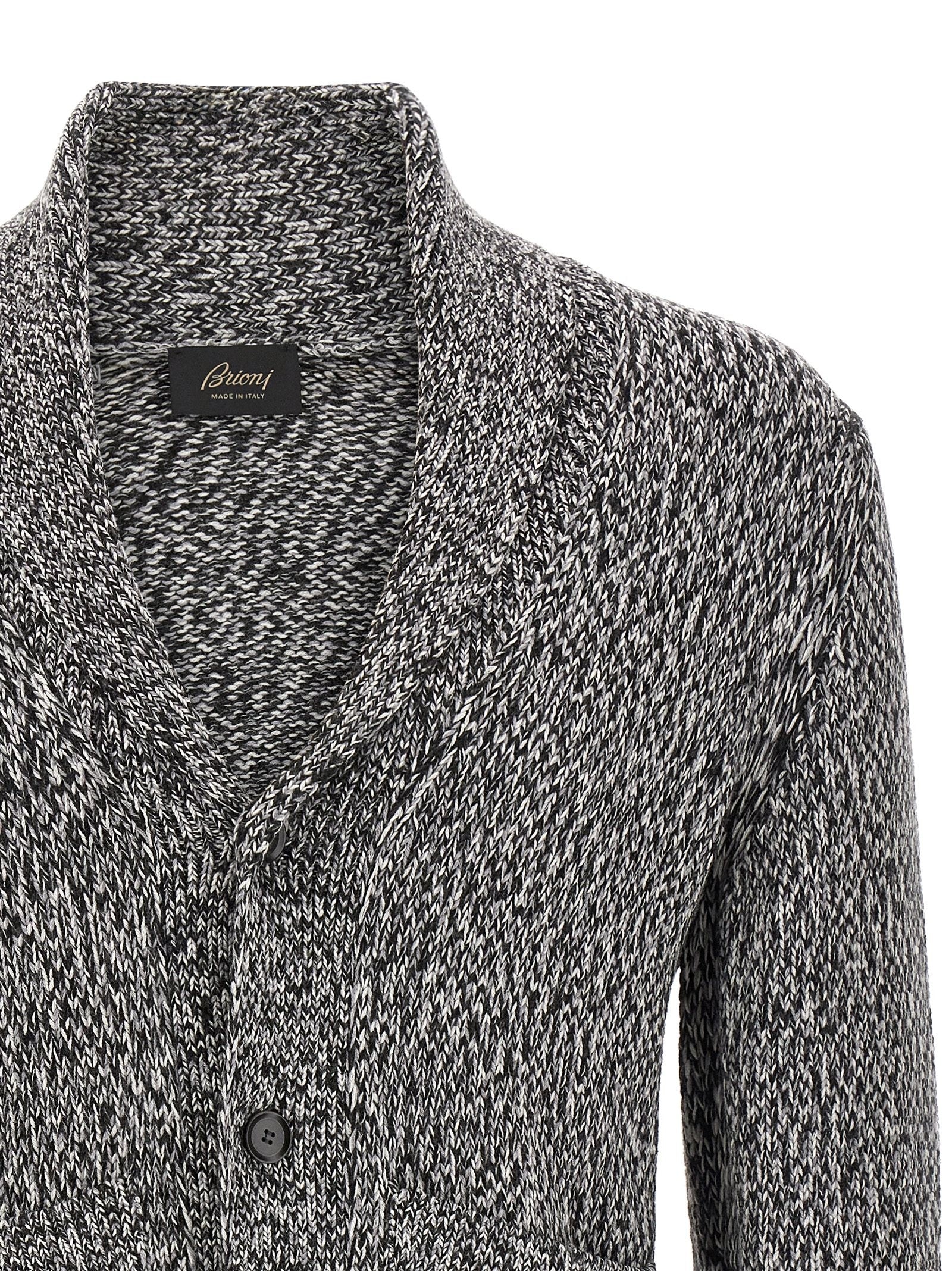 Brioni Shawl Neck Cardigan White