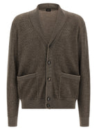Brioni Shawl Neck Cardigan Brown