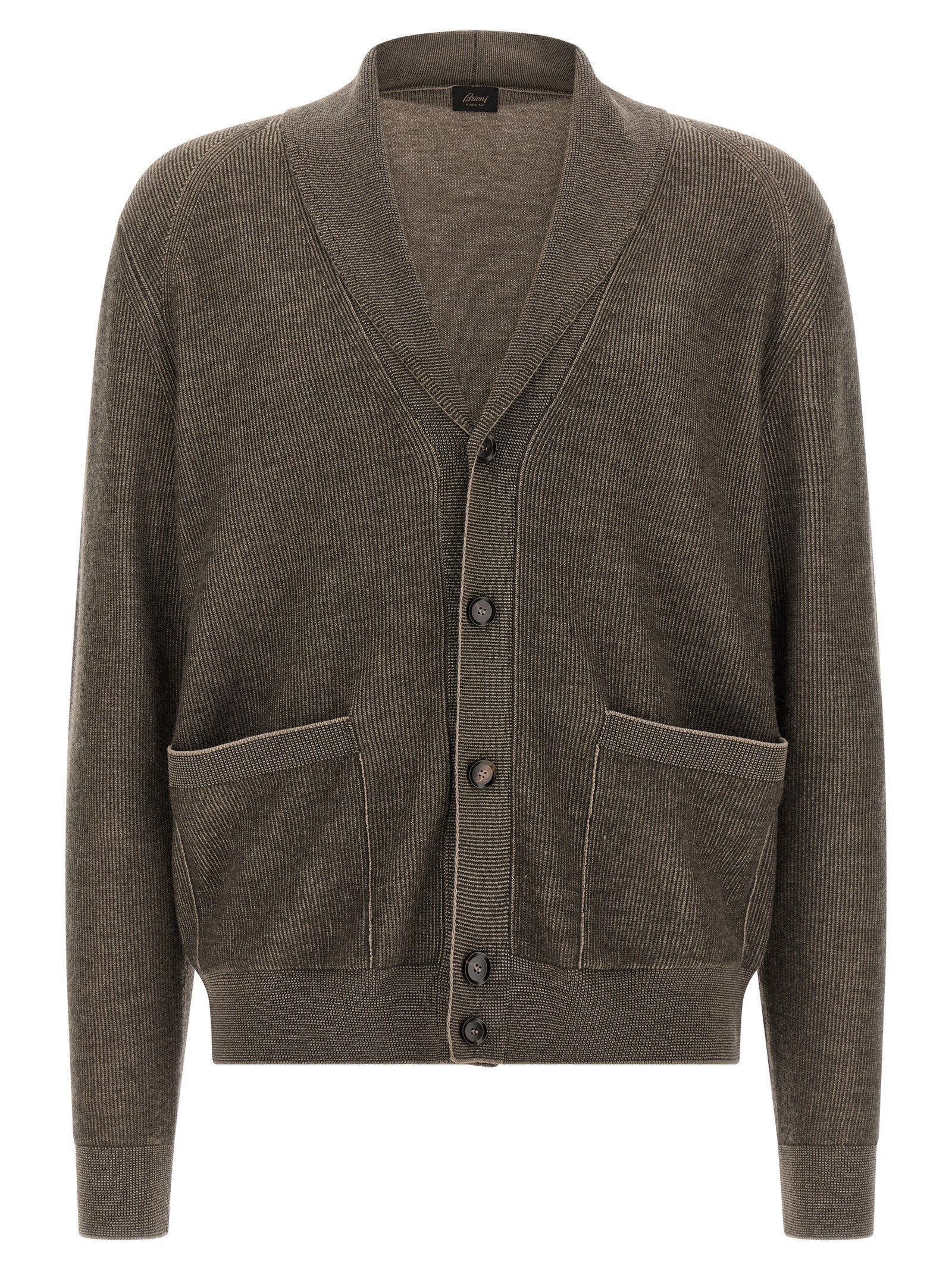 Brioni Shawl Neck Cardigan Brown