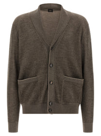 Brioni Shawl Neck Cardigan Brown