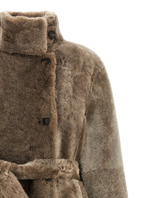 Brunello Cucinelli Shearling Coat Brown
