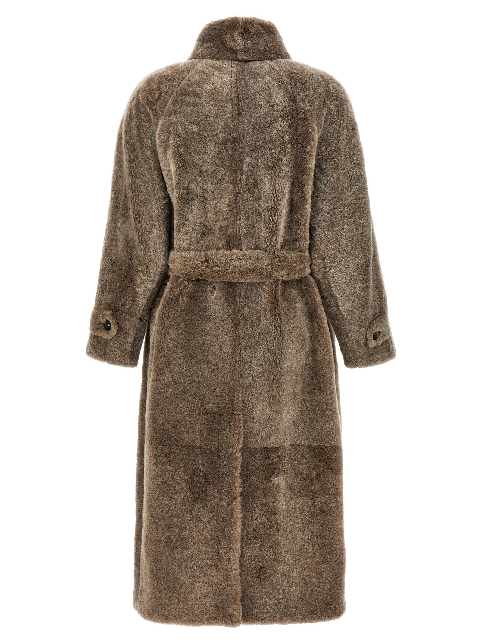 Brunello Cucinelli Shearling Coat Brown