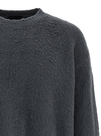 Roberto Collina Shearling Cotton Sweater Grey, view 3