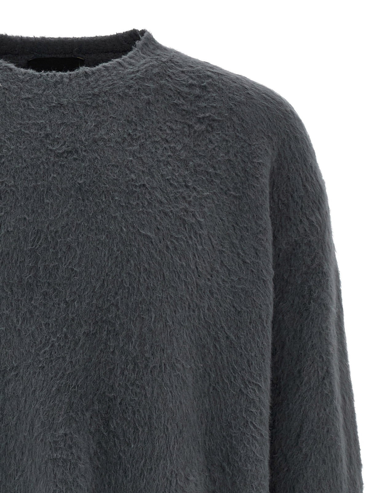 Roberto Collina Shearling Cotton Sweater Grey, view 3