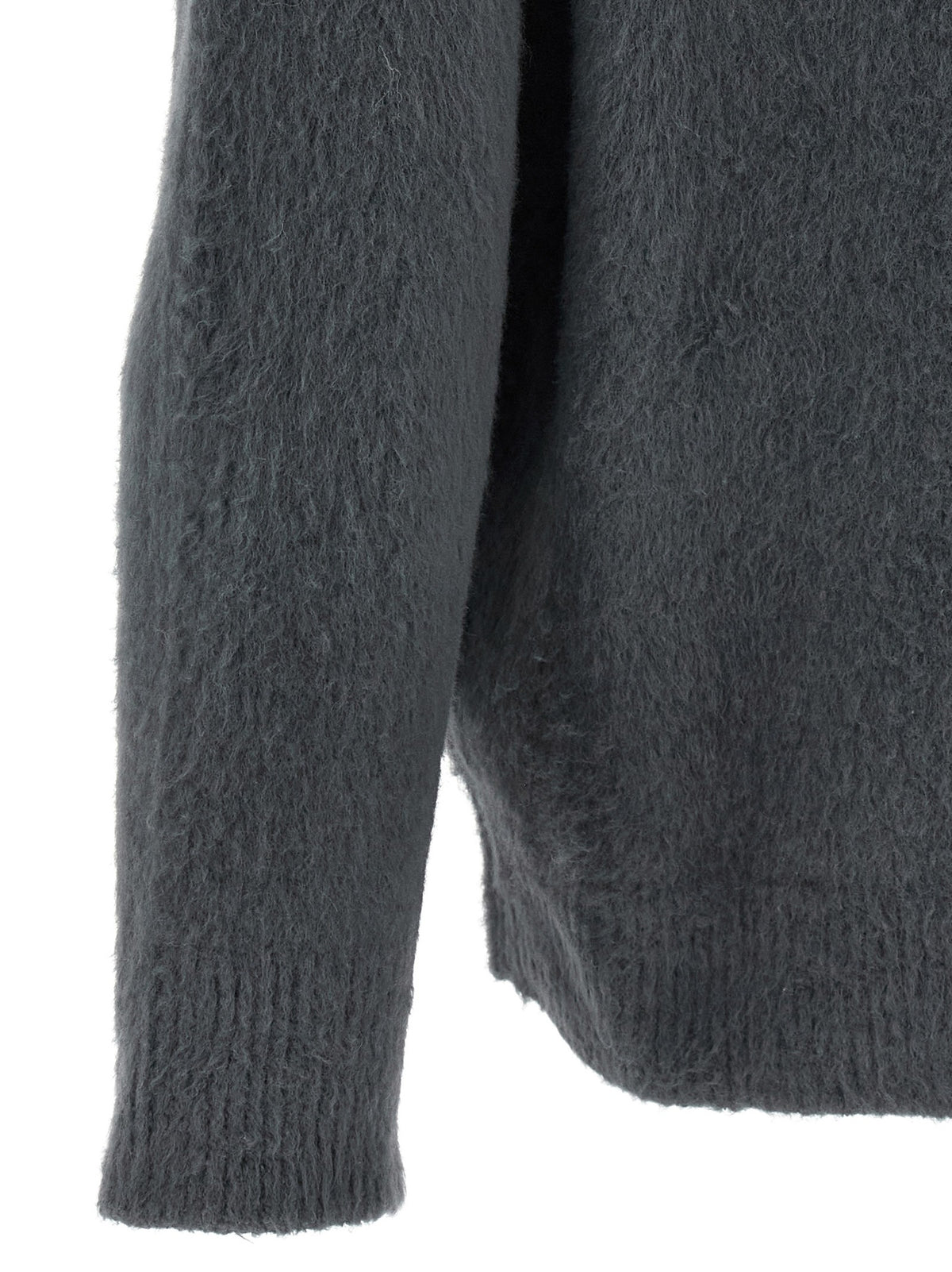Roberto Collina Shearling Cotton Sweater Grey, view 4