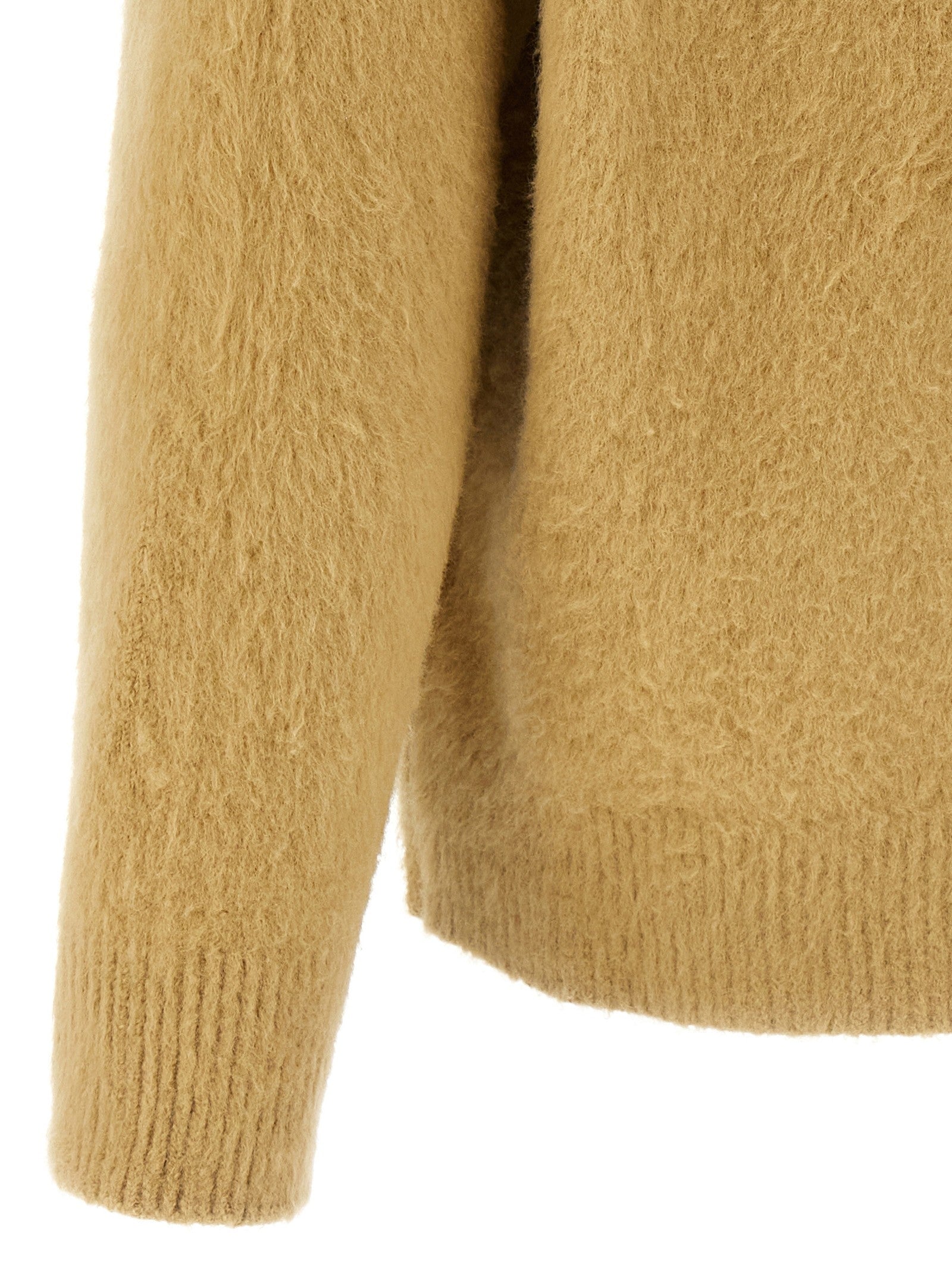 Roberto Collina Shearling Cotton Sweater Beige