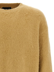 Roberto Collina Shearling Cotton Sweater Beige