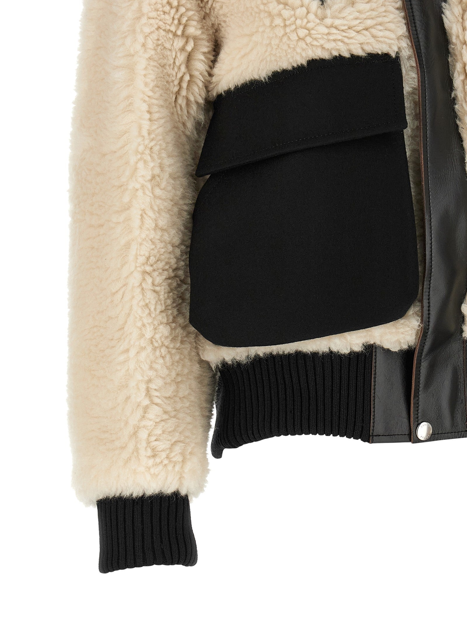 Sacai Shearling Effect Wool Jacket Black