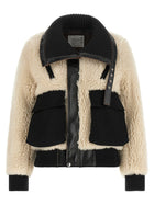 Sacai Shearling Effect Wool Jacket Black