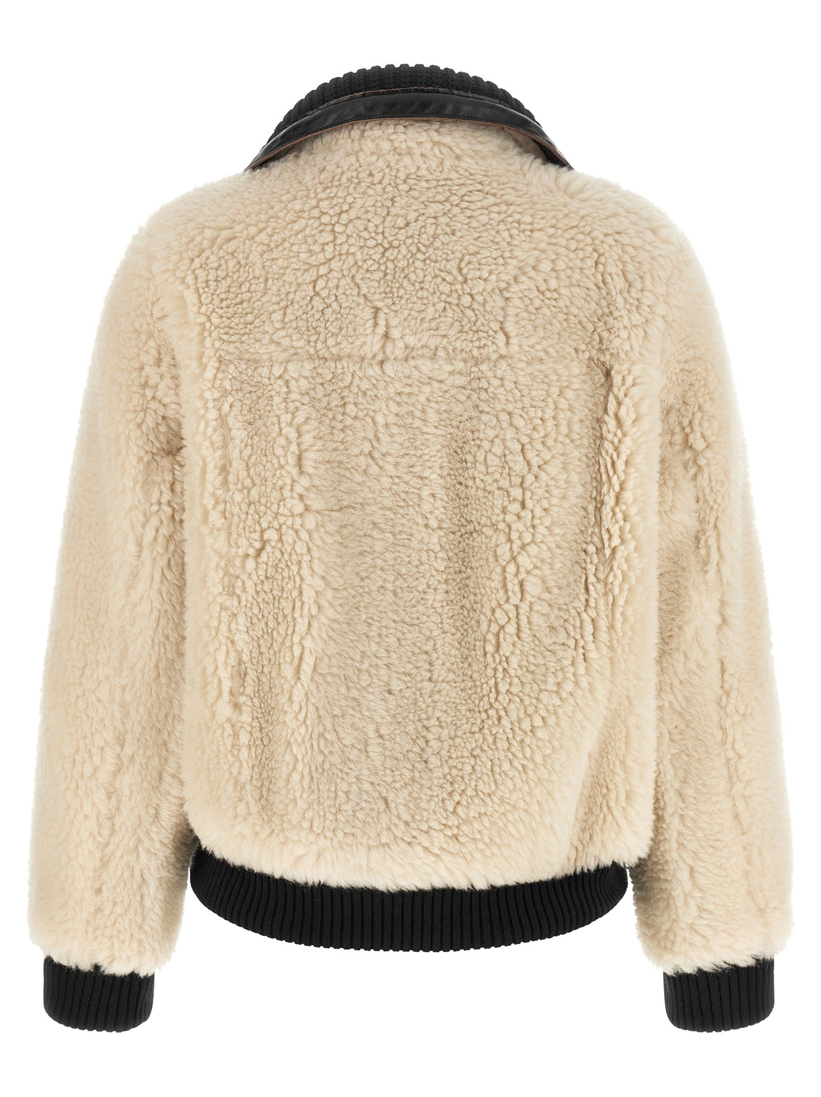 Sacai Shearling Effect Wool Jacket Black
