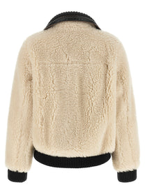 Sacai Shearling Effect Wool Jacket Black