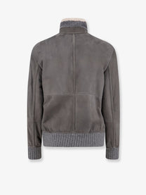 Brunello Cucinelli Men's Shearling Jacket White