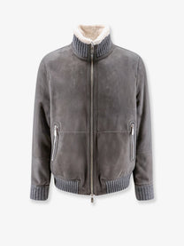 Brunello Cucinelli Men's Shearling Jacket White