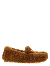 PRADA Shearling Loafers Brown