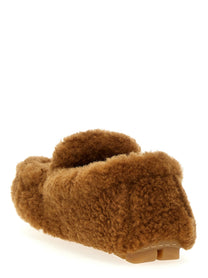 PRADA Shearling Loafers Brown