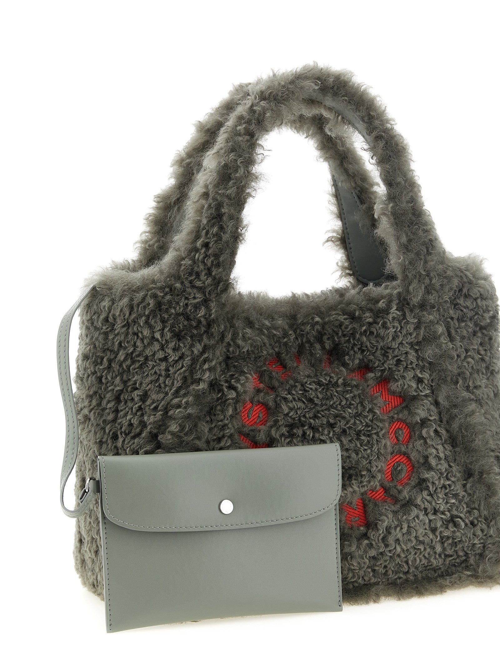 Stella McCartney Shearling Shopping Bag Grey