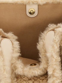 Stella McCartney Shearling Shopping Bag Beige