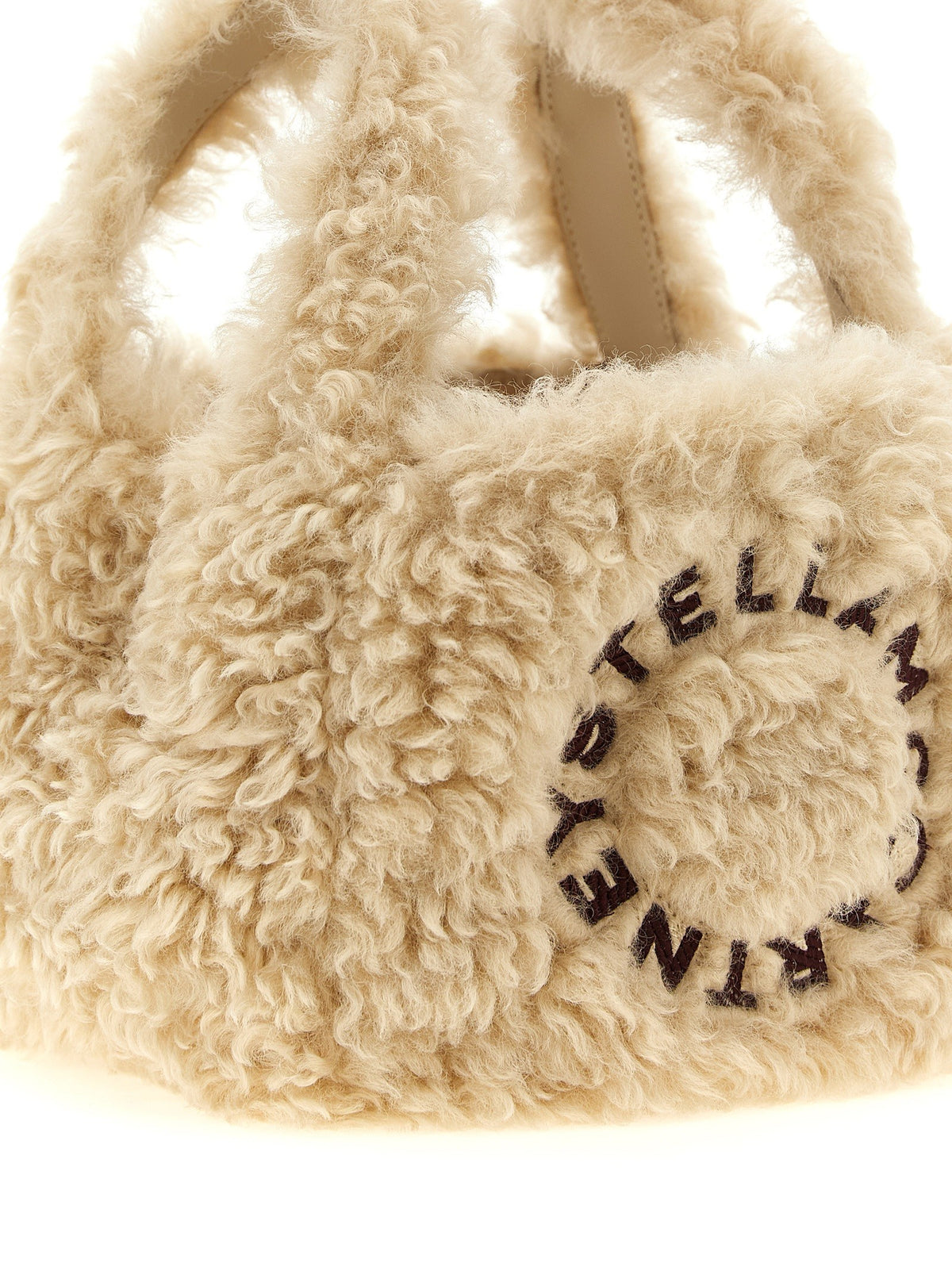 Stella McCartney Shearling Shoulder Bag Beige