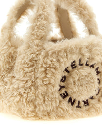 Stella McCartney Shearling Shoulder Bag Beige