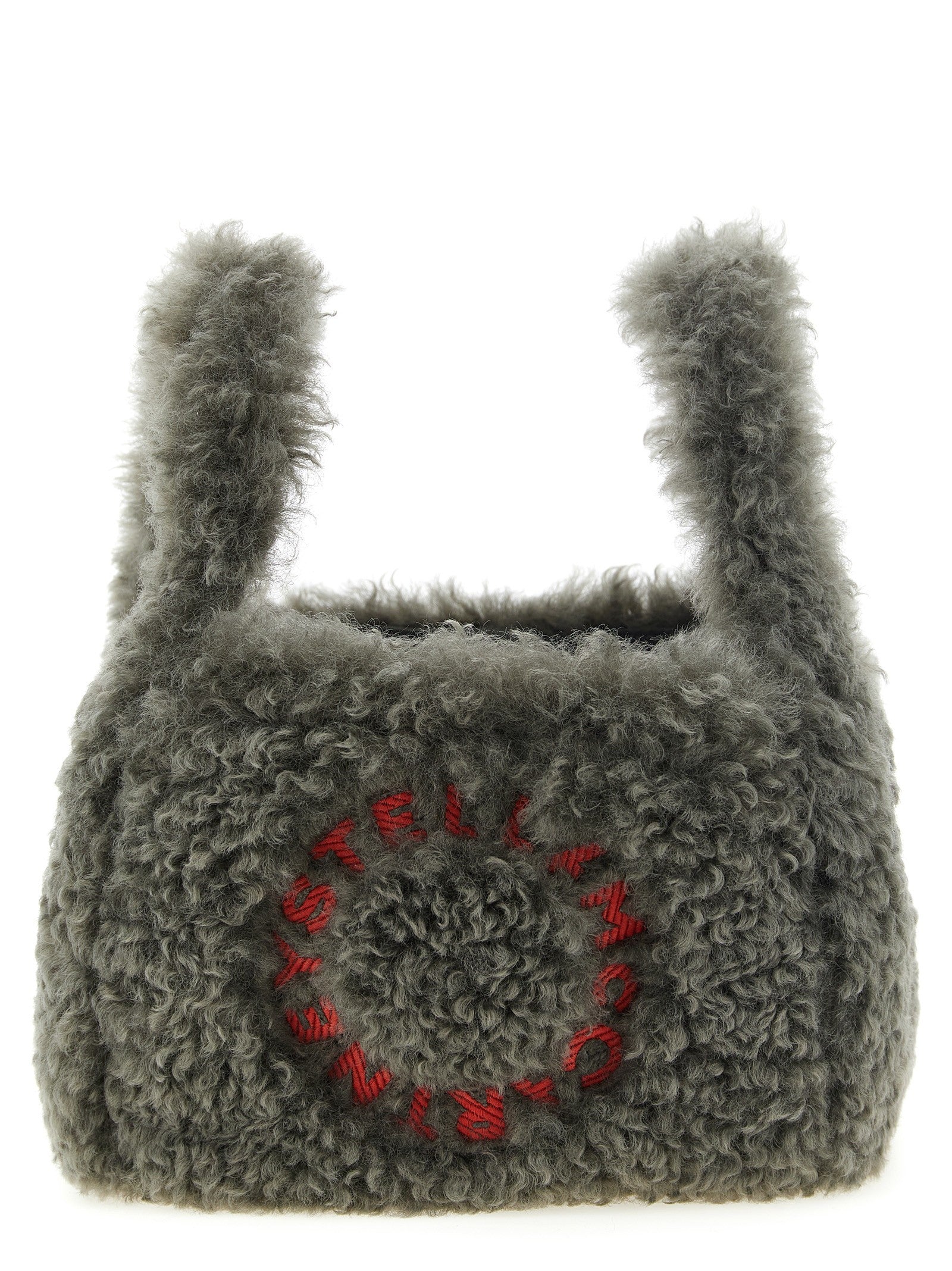 Stella McCartney Shearling Shoulder Bag Grey