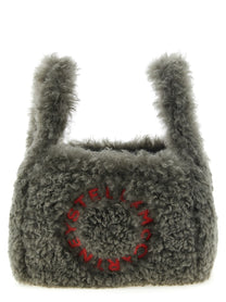 Stella McCartney Shearling Shoulder Bag Grey