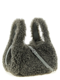 Stella McCartney Shearling Shoulder Bag Grey