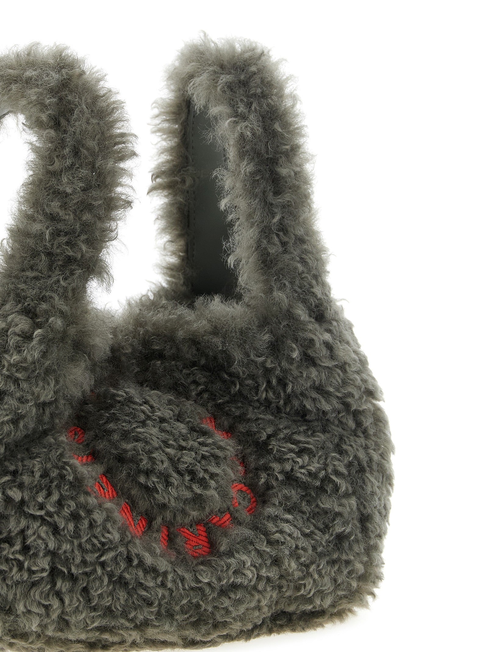 Stella McCartney Shearling Shoulder Bag Grey