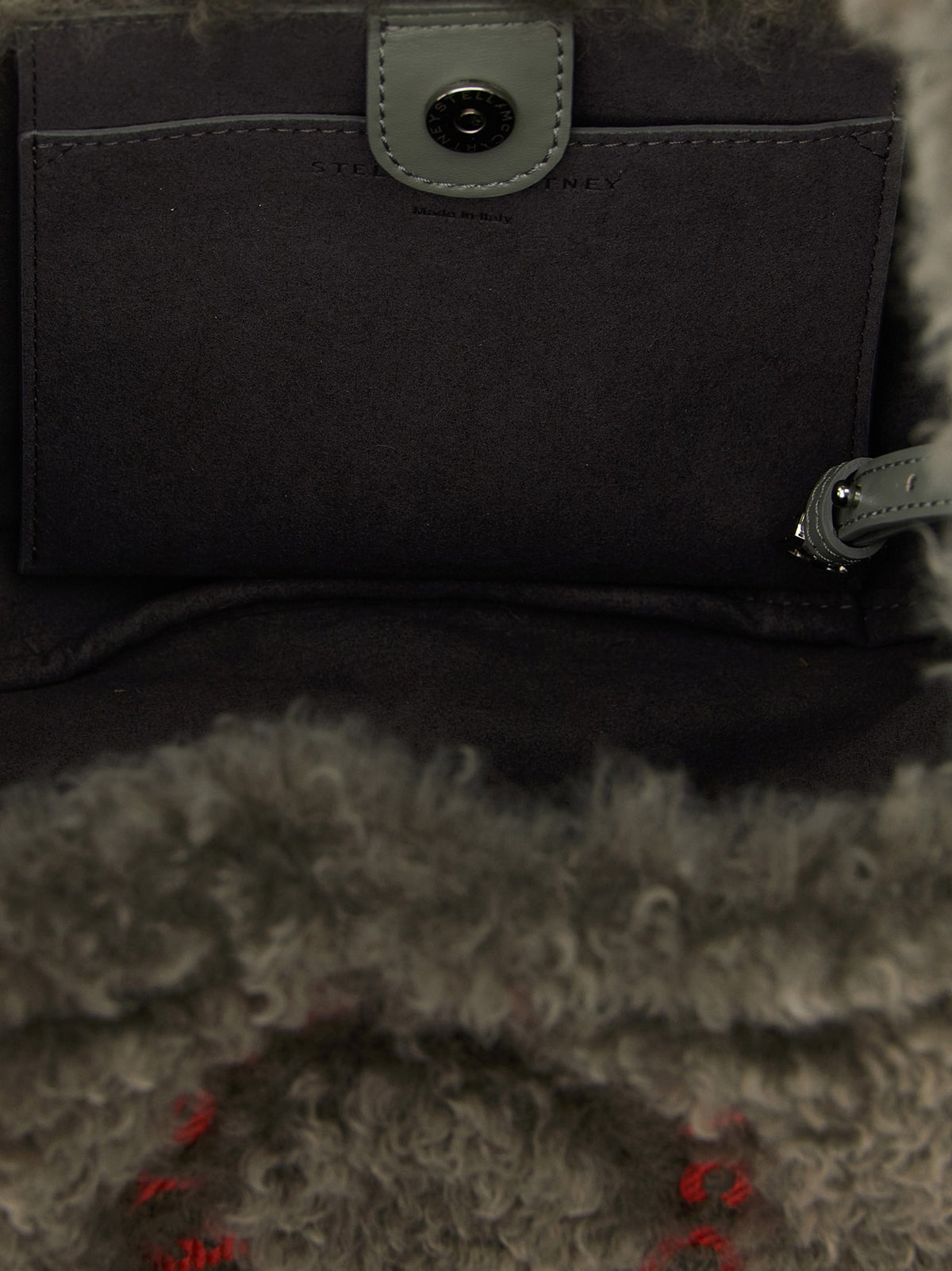 Stella McCartney Shearling Shoulder Bag Grey