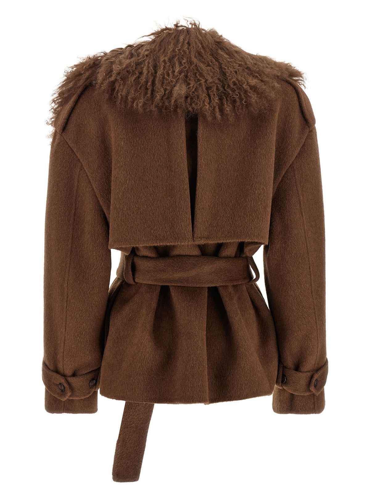 Giuseppe Di Morabito Shearling Neck Coat Brown, view 2
