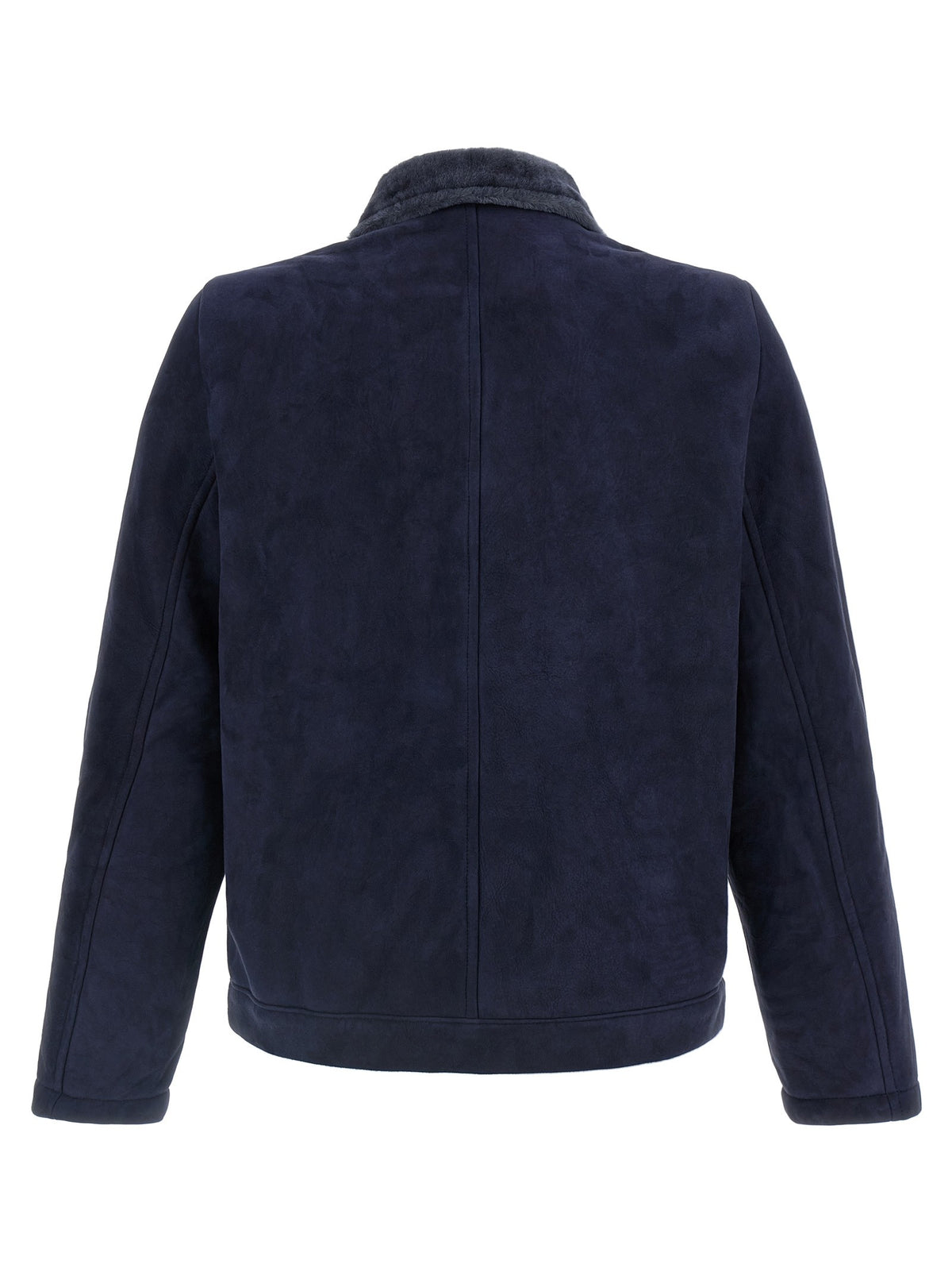 Giorgio Brato Shearling Neck Overshirt Blue