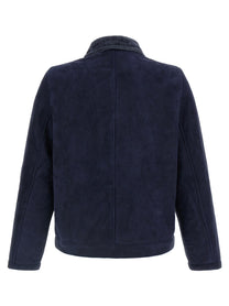 Giorgio Brato Shearling Neck Overshirt Blue