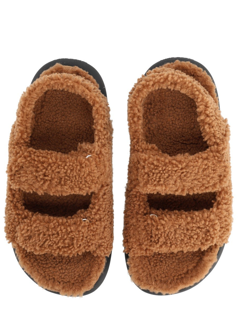 Moon Boot Men's Shearling Sandal Brown Moon Boot
