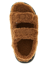 Moon Boot Shearling Sandals Brown
