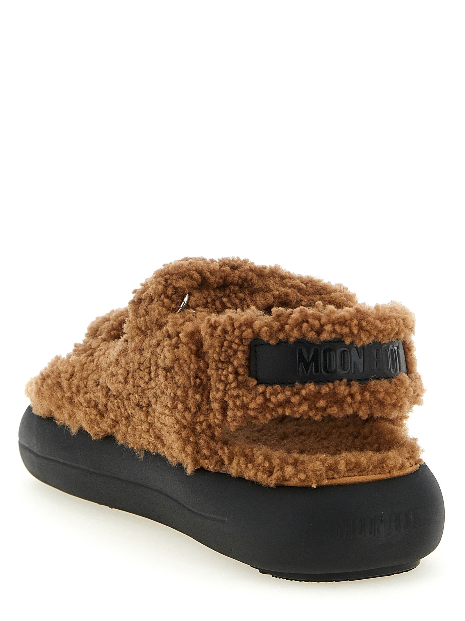 Moon Boot Shearling Sandals Brown