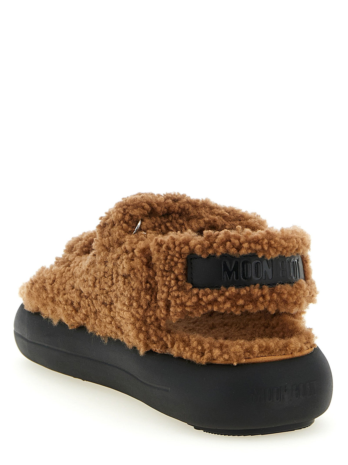Moon Boot Shearling Sandals Brown, view 3