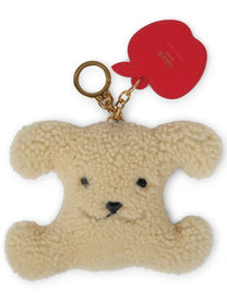 Celine Women's Shearling Triomphe Keychain Beige