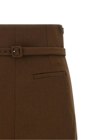 Ami Paris Sheath Skirt Brown