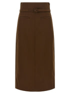 Ami Paris Sheath Skirt Brown