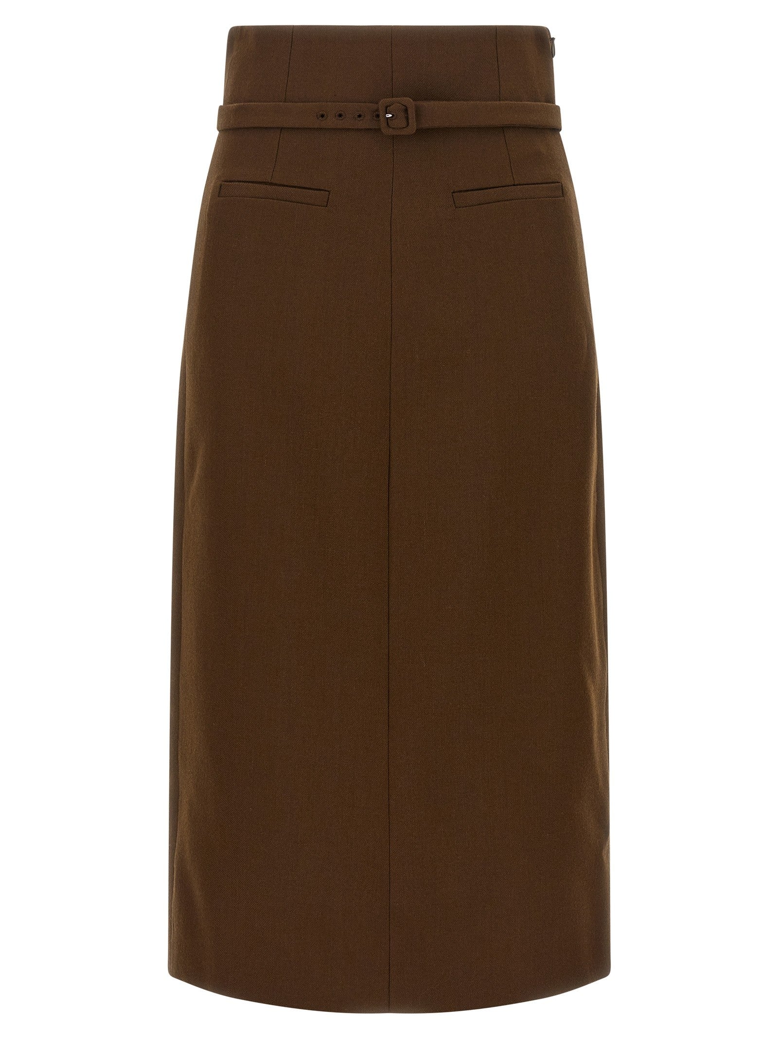 Ami Paris Sheath Skirt Brown