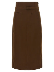 Ami Paris Sheath Skirt Brown