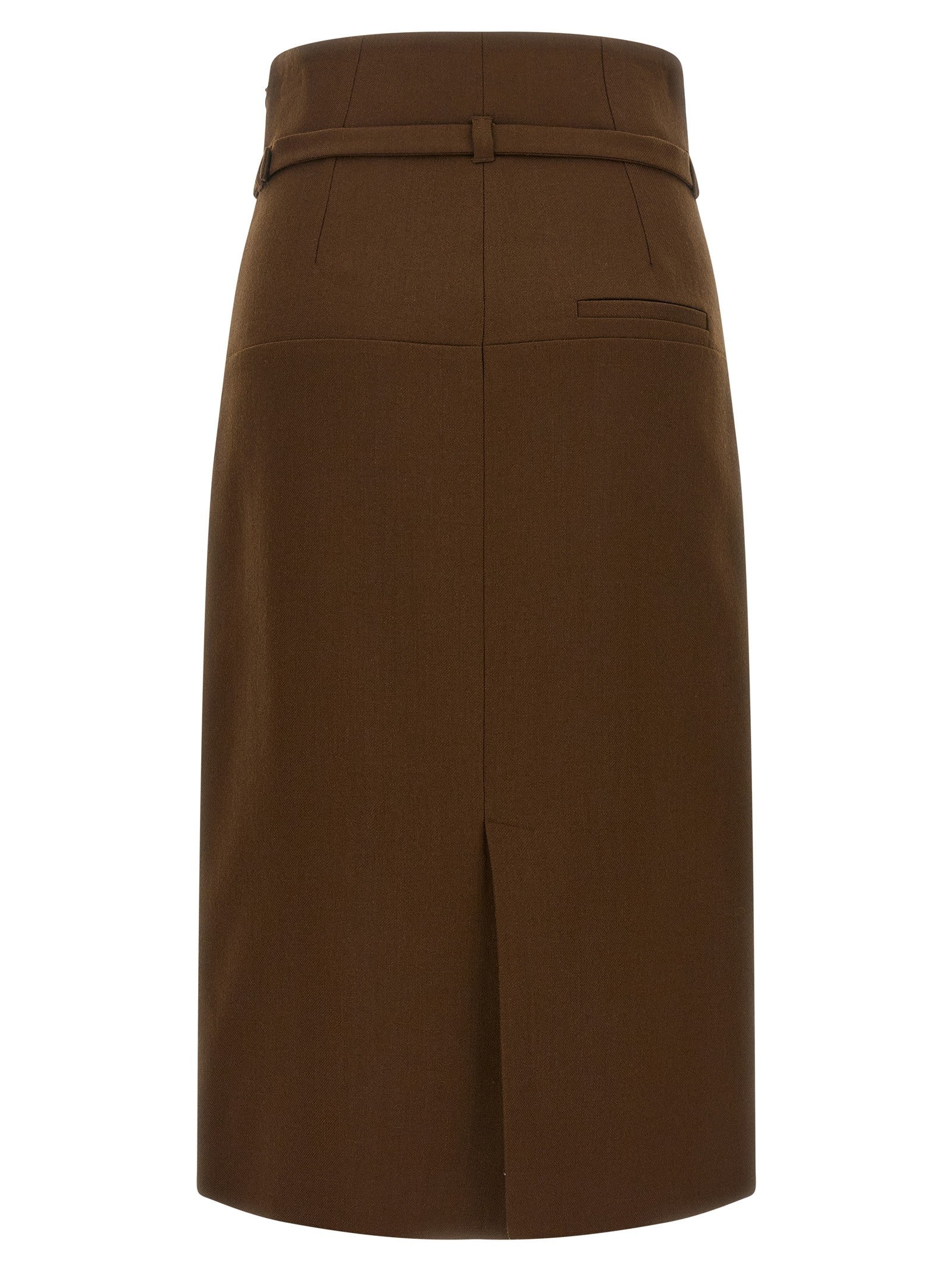 Ami Paris Sheath Skirt Brown