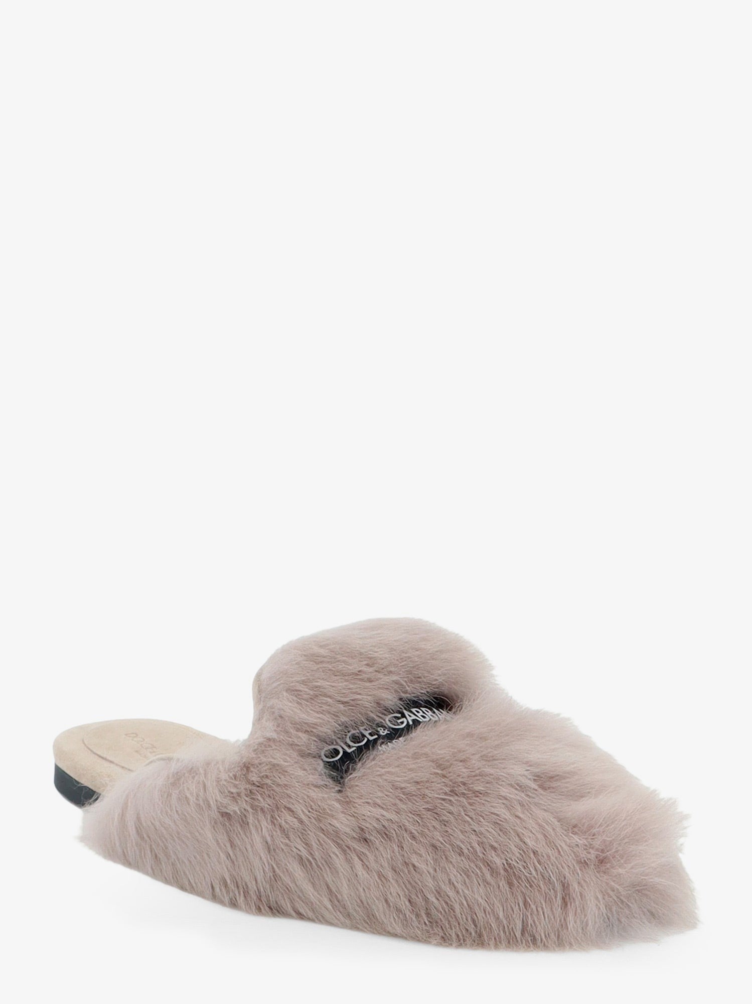 Dolce &amp; Gabbana Women's Sheepskin and Suede Sandals Grey