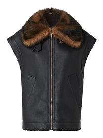 Fendi Women's Sheepskin Fur Vest Black